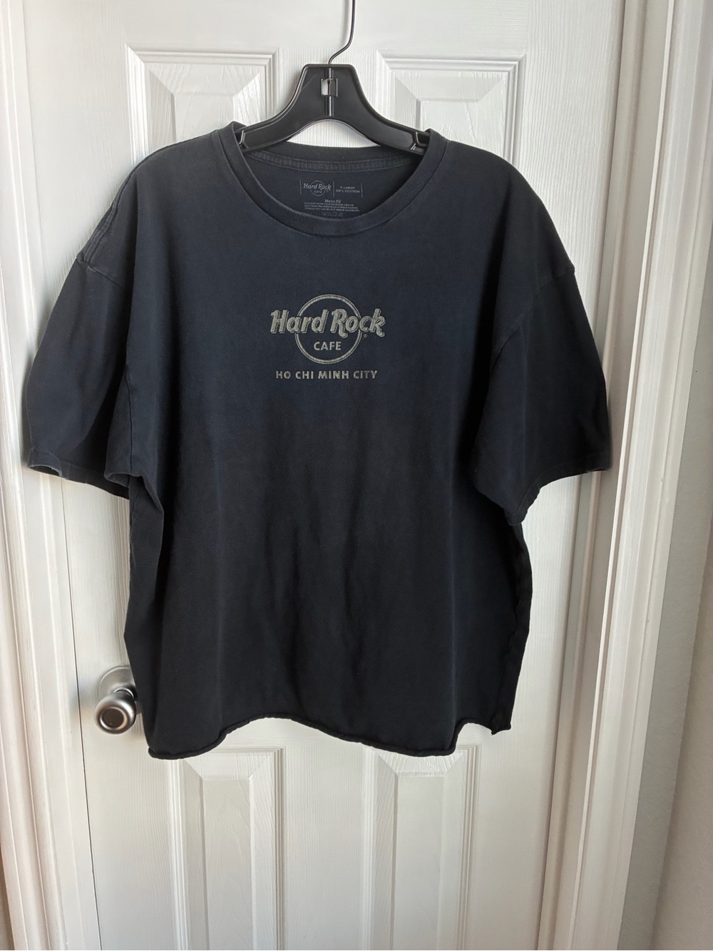 Hard Rock Cafe Black Tee with Gold Logo - Ho Chi Minh City. Cropped